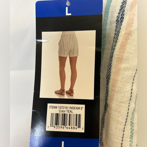 NWT Women's Briggs Striped Shorts with Draw Tie Waist - Size Large - Picture 4 of 5